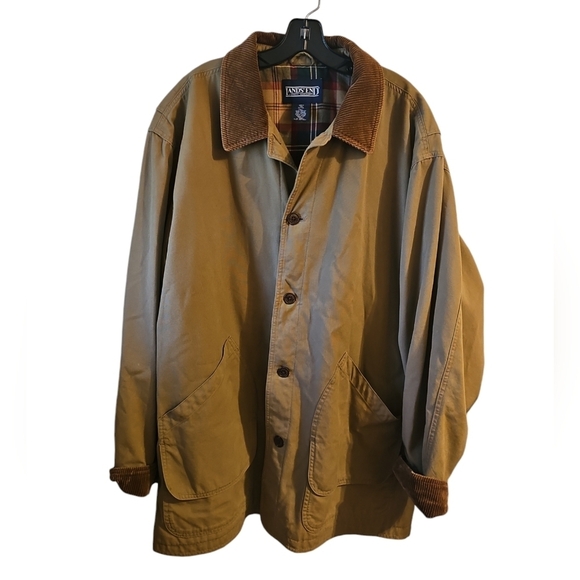 Lands End vintage tan barn coat brown corduroy sz XL tall